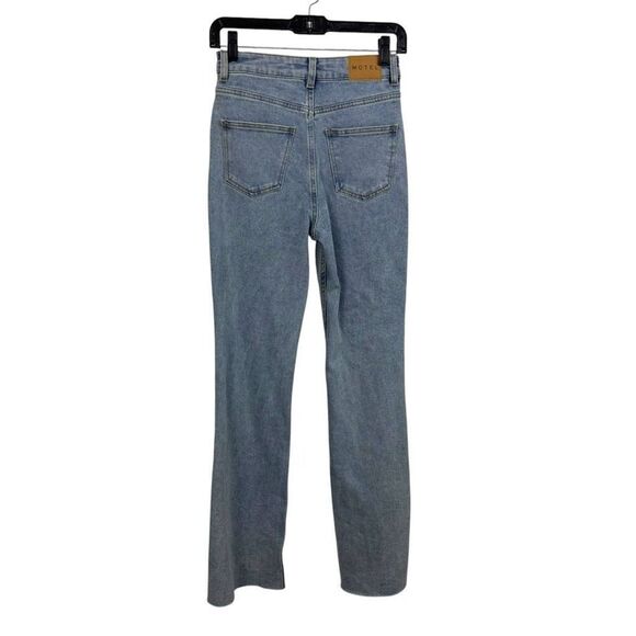 Motel Jeans Split Parallel Jeans In Light Blue Wash - Picture 2 of 6